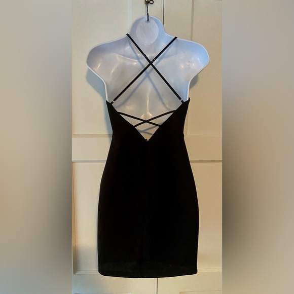 **FINAL OFFER** A Peach Rhinestone Mini Club Dress - Picture 5 of 5